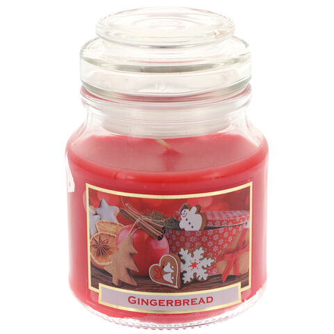 Gingerbread scented red candle