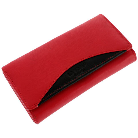 Women's wallet La Scala Luxury red black RFID