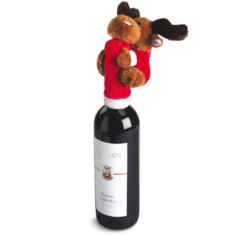 Christmas wine cap with moose