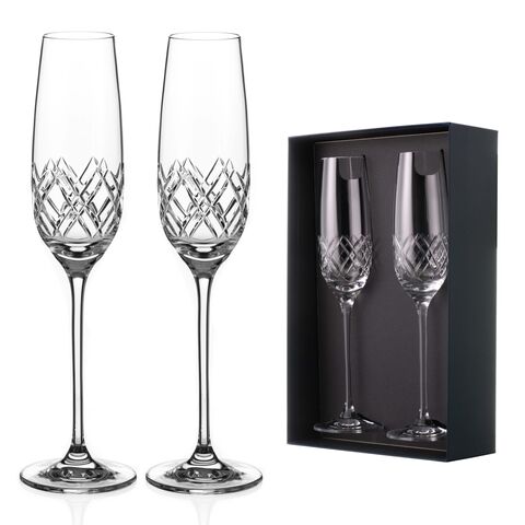 Set of 2 Moda crystal champagne glasses