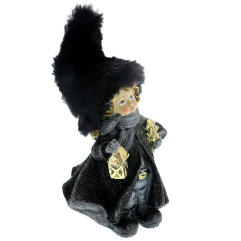 Figurina craciun copil cu caciula neagra