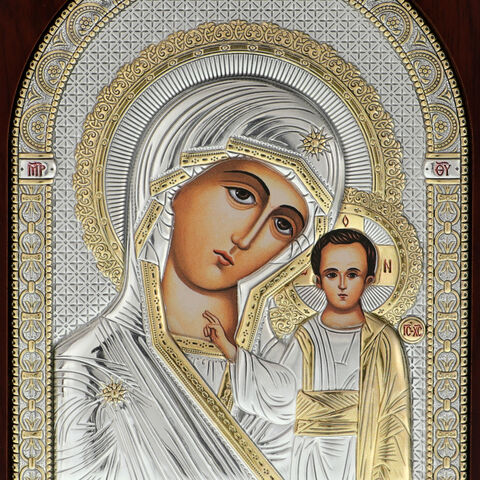Icoana Ortodoxa Boltuita Maica Domnului din Kazan 17 cm