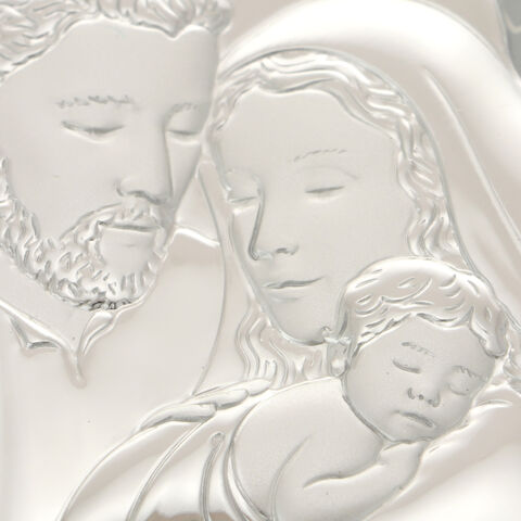 Iconita inima Sfanta Familie argintata