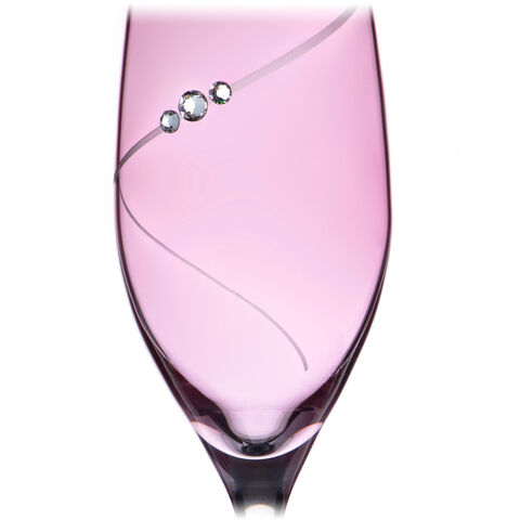 Set 2 Pahare Sampanie Cristal Pink Silhouette