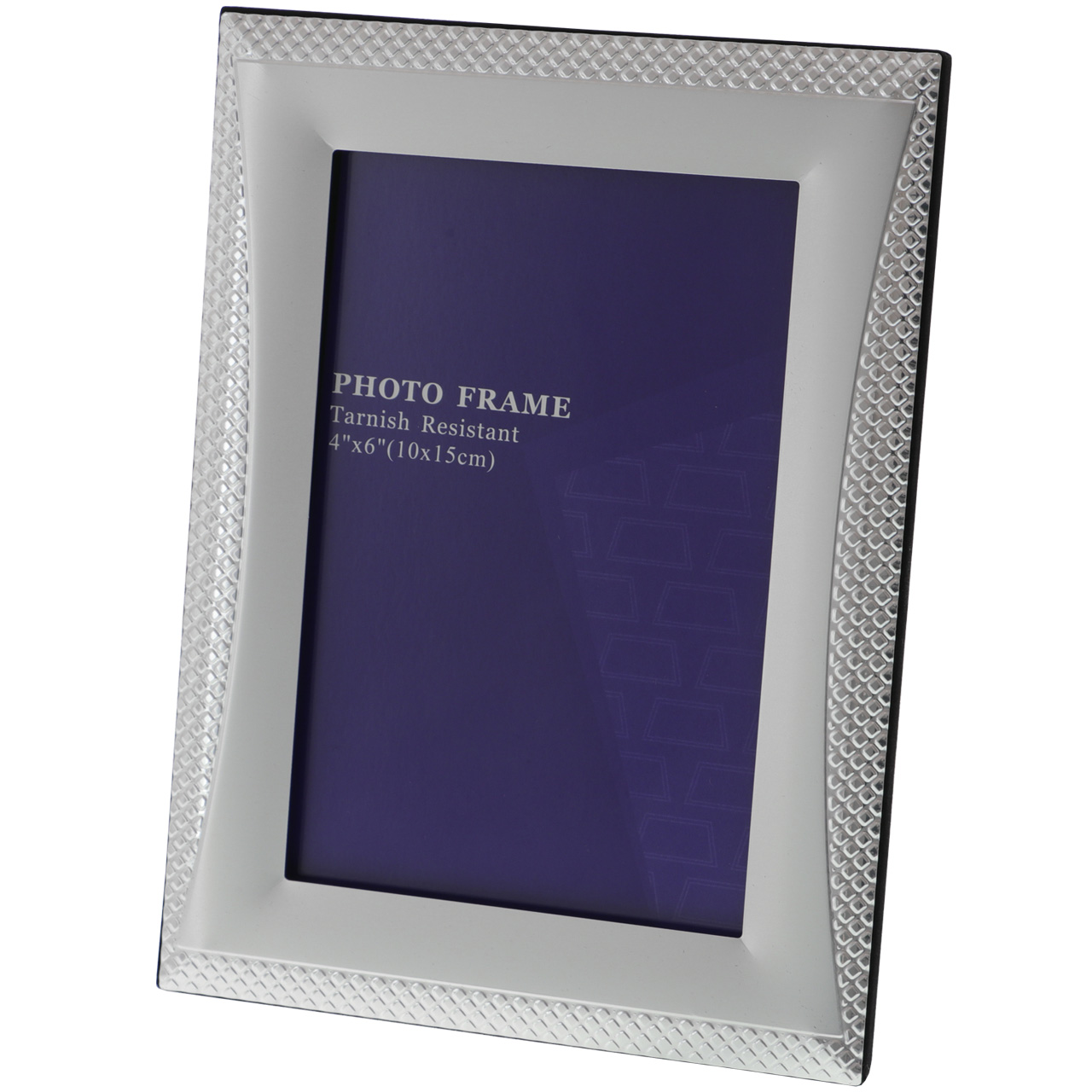 Rama Foto Argintata 10x15cm Cu Patrate