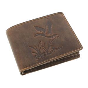 How are men's natural leather wallets made?