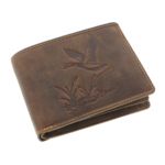 How are men's natural leather wallets made?