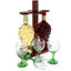 Wine Bottle Holder with 4 Glasses