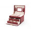 Dark Red Jewelry Box with 2 Drawers