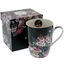 Black Mug with Colored Flowers