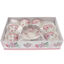 Pink butterfly porcelain tea cups set