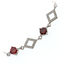 Silver bracelet with Red Crystals and Rhombuses
