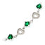 Silver bracelet with Green Crystals Heart