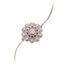 Pink Flower Silver Bracelet