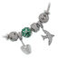 Silver Charms Bracelet Green Dove