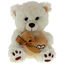 Cream teddy bear with a brown heart