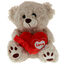 Beige teddy bear with a red heart