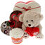 Gift set with teddy bear heart