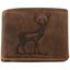 Brown leather wallet with deer