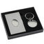 Gift set keychain with business card box round