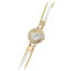 Women's watch with gold-white double bracelet