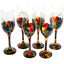 Set of 6 champagne glasses painted Valencia