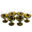 Set of 6 painted brown brandy glasses