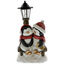 Illuminated pillar figurine with penguins 48 cm