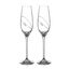 Set of 2 crystal glasses Diamond wedding rings