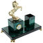 Green highclass desk stand with clock