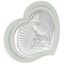 Silver plated icon Virgin Mary white heart 14cm
