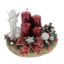 Advent burgundy wreath angel with heart 20cm