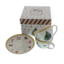 Set of 2 porcelain cups and saucers Christmas tree 260ml