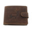 Brown deer leather wallet 12cm