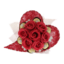 Heart bouquet of red roses with chocolate