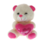 Cream teddy bear with pink heart 20cm