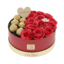Virágdísz piros rózsa és Ferrero 20cm