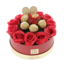 Aranjament cu trandafiri rosii si praline ciocolata 17cm