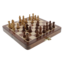Magnetic chess and checkers game elegant maple wood 19cm