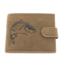 Carp fish brown natural leather men's wallet