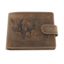 Men's wallet natural leather brown boar