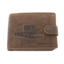 Men's brown natural leather wallet with truck