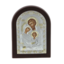 Vaulted Orthodox icon with silver Holy Family 15cm