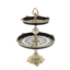 Murano Luxurious black and gold tiered fruit stand 47cm
