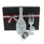 Bottega White wedding anniversary gift with 2 glasses