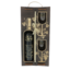 Personalized Golden Wedding wine gift set with glasses in a wooden box