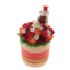 Aranjament floral absolvire trandafiri bordo-portocalii 30cm