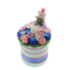 Aranjament floral absolvire trandafiri roz-albastri 30cm