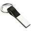 Shiny keyring with black leather