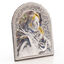 Mary and Jesus Silver Icon with Leather